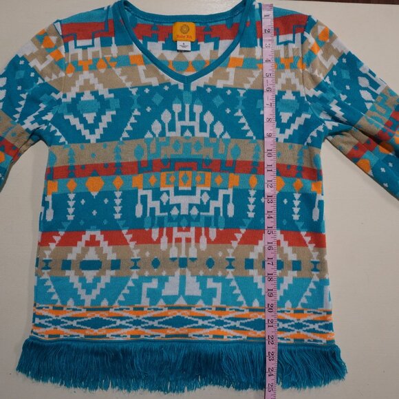 Ruby Rd. Aztec fringe sweater - Picture 4 of 6